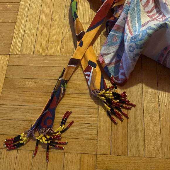 Farm Rio Colorful Banana Print Wrap Midi Skirt - Picture 10 of 11